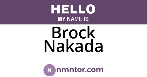 Brock Nakada