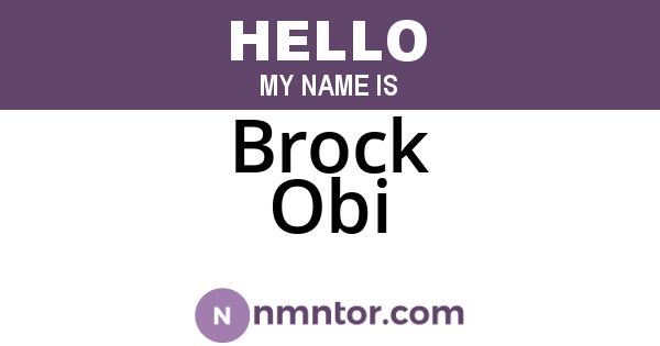 Brock Obi