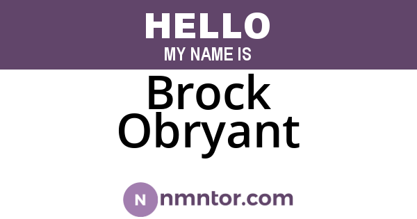 Brock Obryant