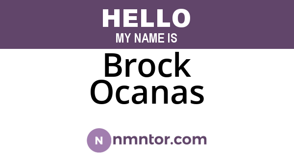 Brock Ocanas