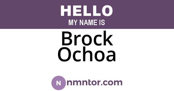 Brock Ochoa
