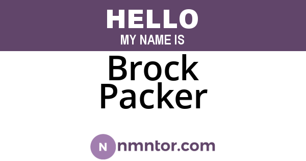 Brock Packer