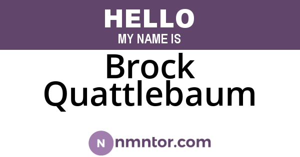 Brock Quattlebaum