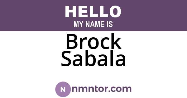Brock Sabala