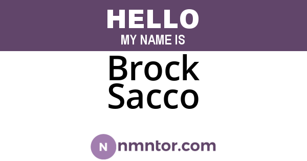 Brock Sacco
