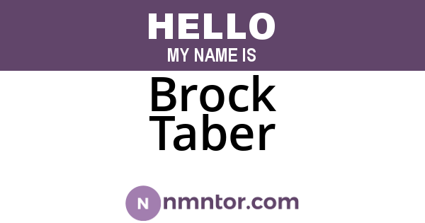 Brock Taber