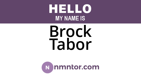 Brock Tabor
