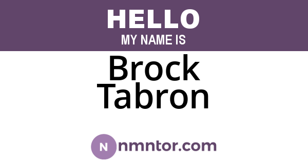 Brock Tabron