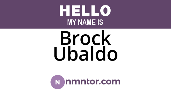 Brock Ubaldo