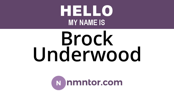 Brock Underwood
