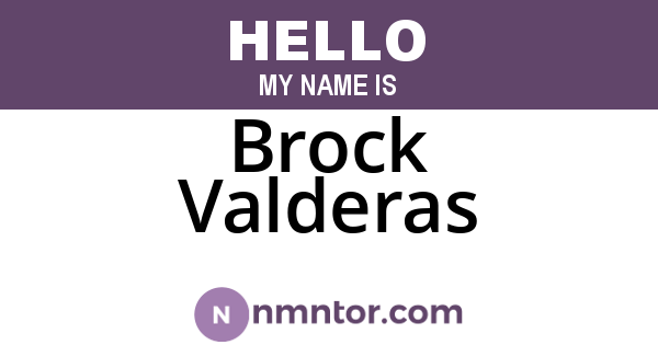 Brock Valderas
