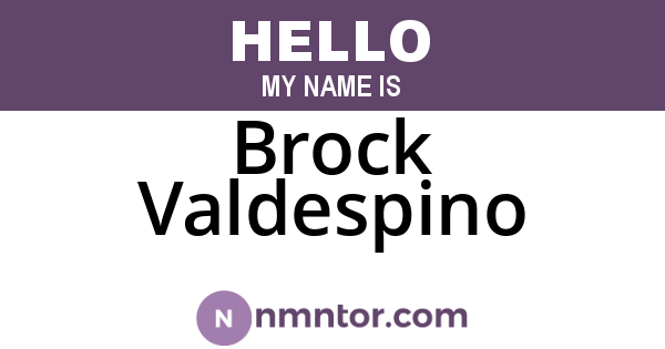 Brock Valdespino