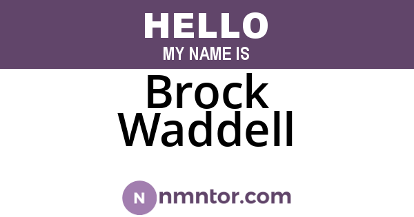 Brock Waddell