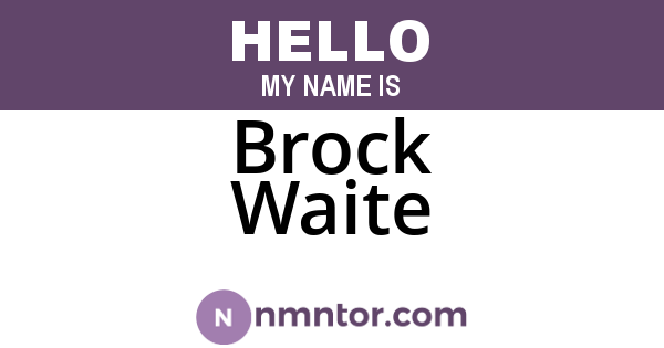 Brock Waite