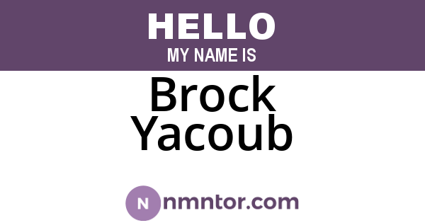 Brock Yacoub