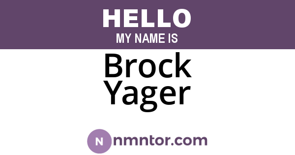 Brock Yager