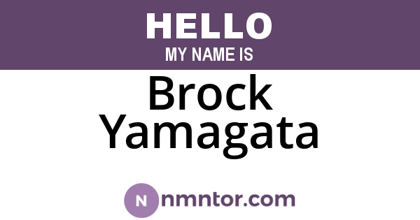 Brock Yamagata