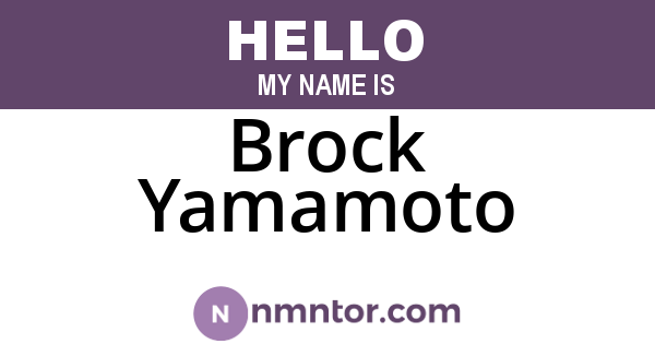 Brock Yamamoto