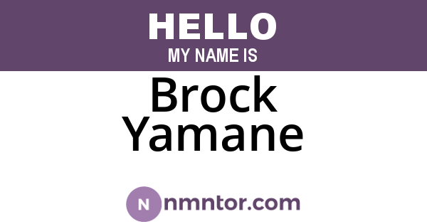 Brock Yamane