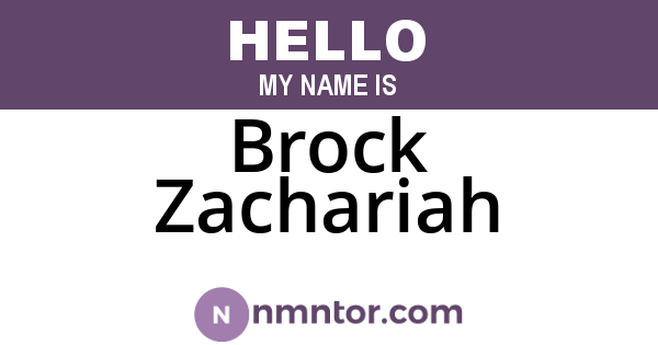 Brock Zachariah