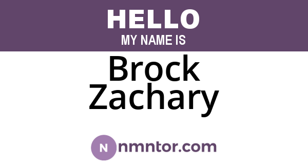 Brock Zachary