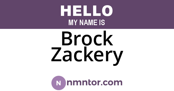 Brock Zackery