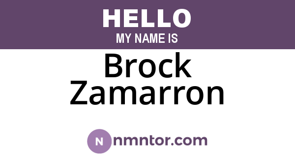 Brock Zamarron