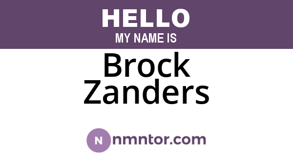 Brock Zanders