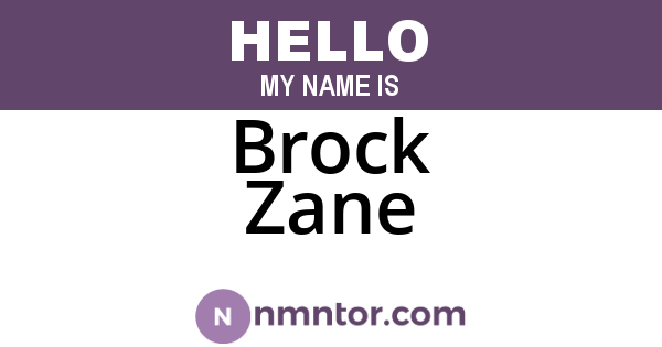 Brock Zane