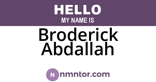 Broderick Abdallah