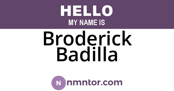 Broderick Badilla