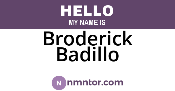 Broderick Badillo