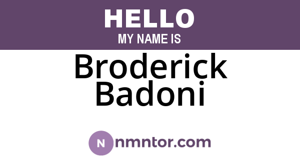 Broderick Badoni