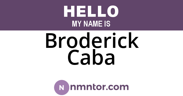 Broderick Caba