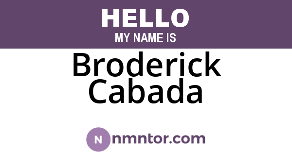 Broderick Cabada