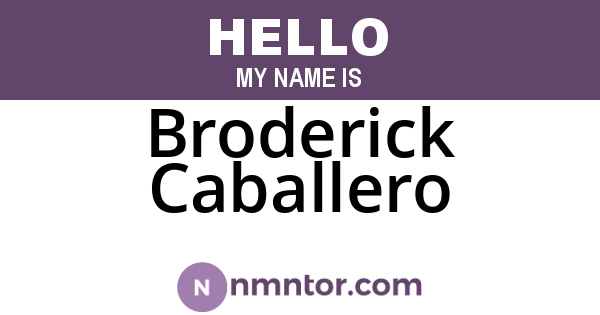 Broderick Caballero