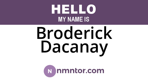 Broderick Dacanay