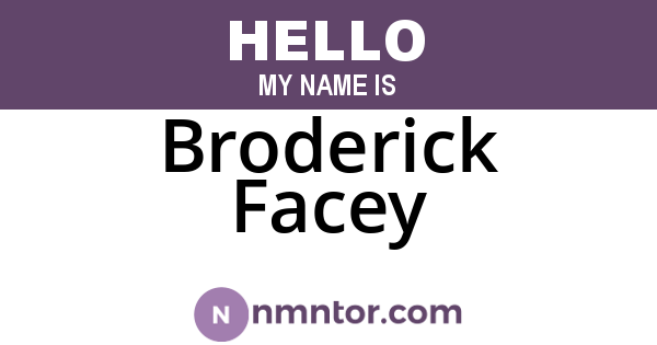 Broderick Facey