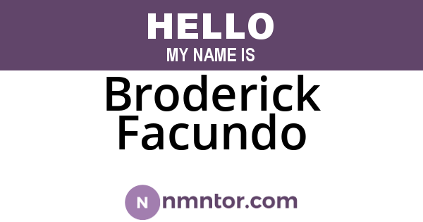 Broderick Facundo
