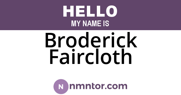 Broderick Faircloth