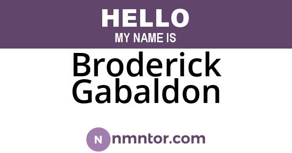 Broderick Gabaldon