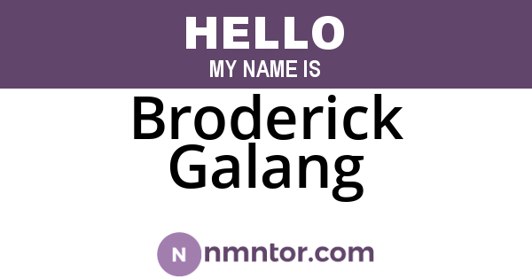 Broderick Galang