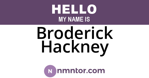 Broderick Hackney