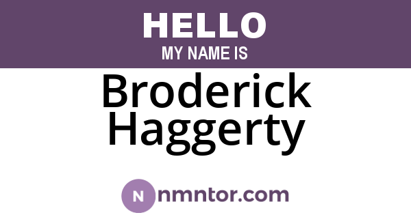 Broderick Haggerty