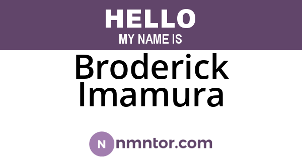 Broderick Imamura