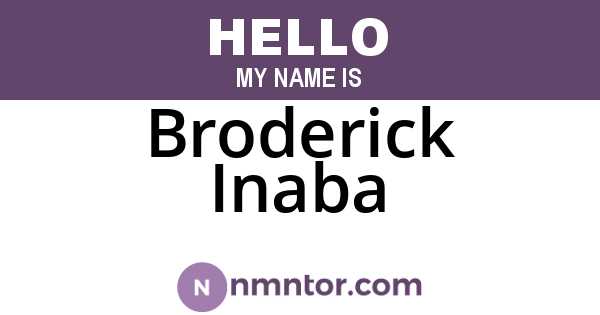Broderick Inaba
