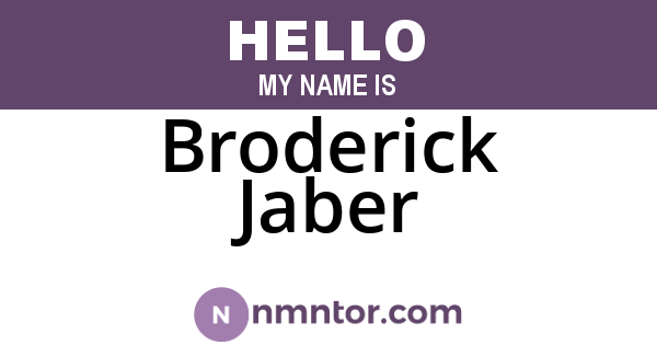 Broderick Jaber