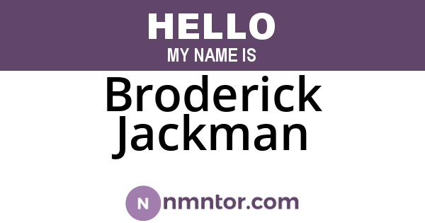 Broderick Jackman