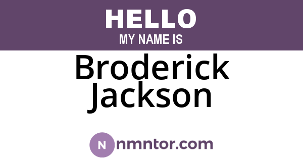 Broderick Jackson