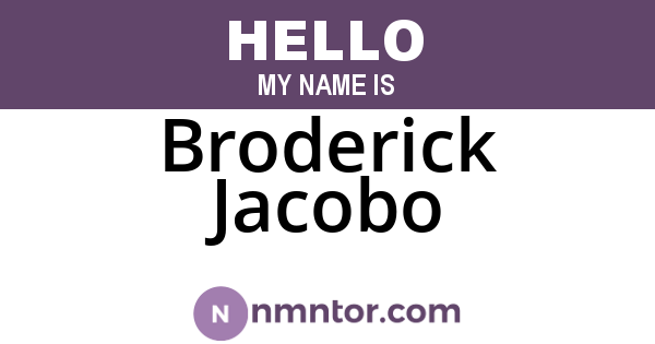 Broderick Jacobo